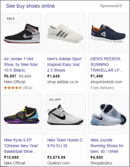 Google Shopping Ad Example